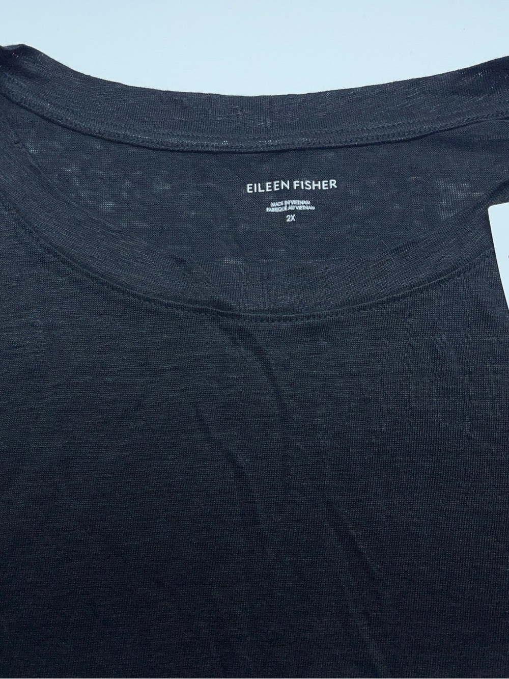 Eileen Fisher Organic Linen Jersey Crew Neck Long Sleeve Tee Womens 2X in Black - Picture 3 of 14